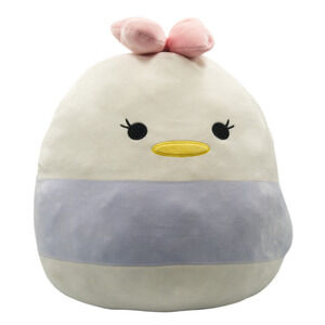 Disney‎ Squishmallow Daisy Duck Plush 16" White Purple Bow Soft Stuffed Toy